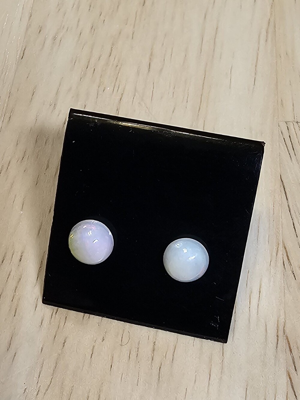 Genuine Opal Stud Earrings - Picture 4 of 5